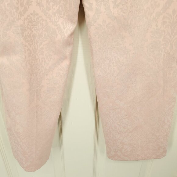 Talbots Damask Print Straight Leg Textured Patterned Dress Pants 8 Peach - Picture 15 of 16